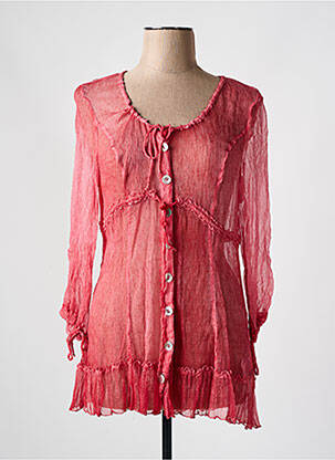 Chemisier coupe cintrée manches longues rouge FRED SABATIER femme