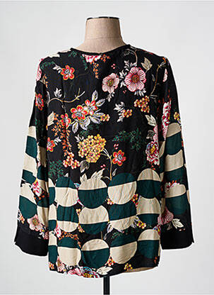 Blouse imprimé fleurs manches 3/4 noir FRED SABATIER femme