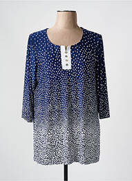 Tunique manches longues imprimé fantaisie bleu PLURIELLES femme