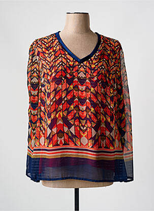 Blouse imprimé fantaisie manches longues orange FRED SABATIER femme