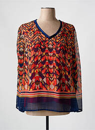 Blouse imprimé fantaisie manches longues orange FRED SABATIER femme