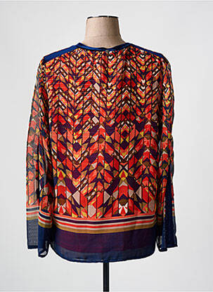 Blouse imprimé fantaisie manches longues orange FRED SABATIER femme
