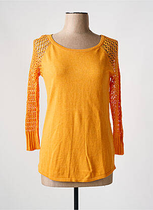Pull coupe cintrée manches longues orange MARBLE femme