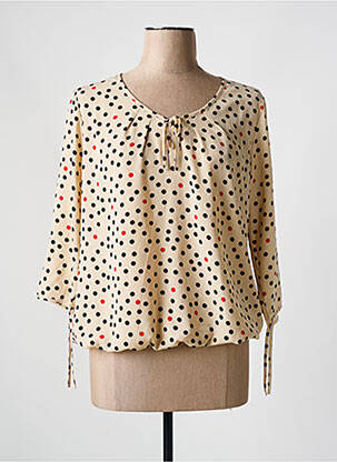 Blouse col rond manches 3/4 beige TELMAIL femme