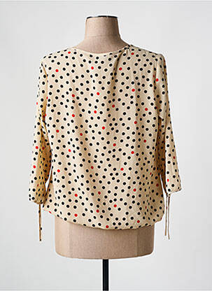 Blouse col rond manches 3/4 beige TELMAIL femme