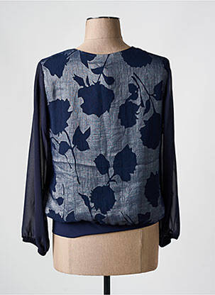 Chemisier imprimé fantaisie manches longues bleu GUY DUBOUIS femme