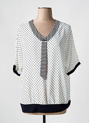 Blouse manches courtes manches courtes blanc GUY DUBOUIS femme