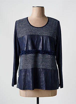 T-shirt coupe cintrée manches longues bleu MERI & ESCA femme