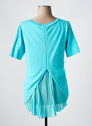 Pull coupe cintrée manches courtes bleu MARBLE femme