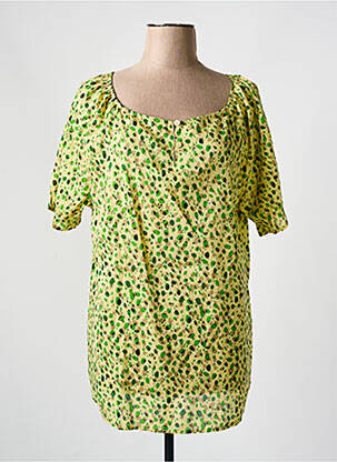 Blouse imprimé fantaisie manches courtes vert AGATHE & LOUISE femme