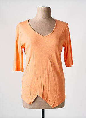 T-shirt col v manches courtes orange MARBLE femme
