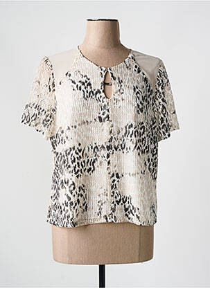 T-shirt imprimé fantaisie manches courtes beige MERI & ESCA femme
