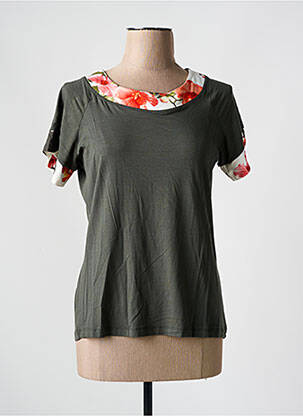 T-shirt stretch manches courtes vert JEAN DELFIN femme