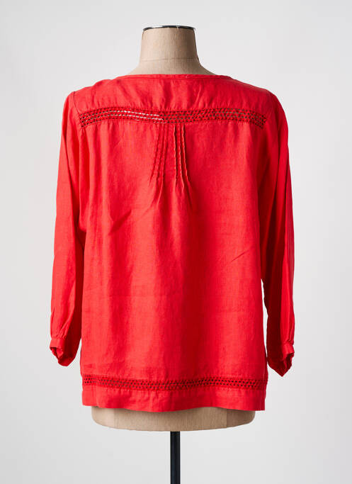 Blouse poignets boutonnés avec fente manches 3/4 rouge EL INTERNATIONALE femme