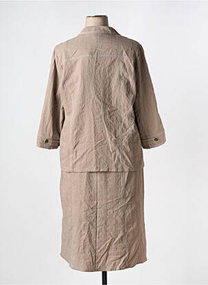 Ensemble jupe fermeture boutonnée sur le devant marron GUY DUBOUIS femme