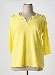 T-shirt sérigraphie avec strass manches 3/4 jaune CONCEPT K femme