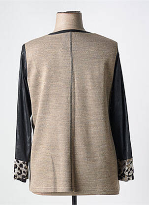 Pull tissage chiné manches longues beige MERI & ESCA femme