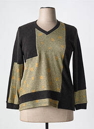 Pull tissage chiné manches longues jaune MERI & ESCA femme