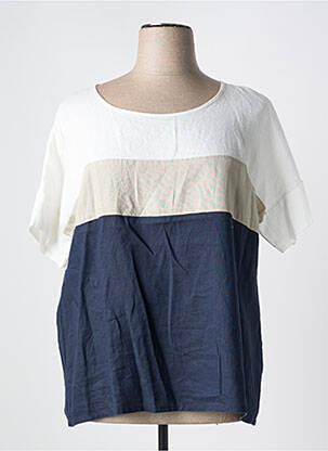 Blouse manches courtes manches courtes bleu FRED SABATIER femme