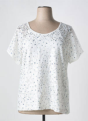 Top stretch manches courtes blanc MERI & ESCA femme