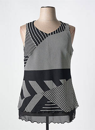 Top coupe cintrée sans manche noir JEAN DELFIN femme