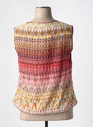 Blouse légère et transparente sans manche jaune JEAN GABRIEL femme