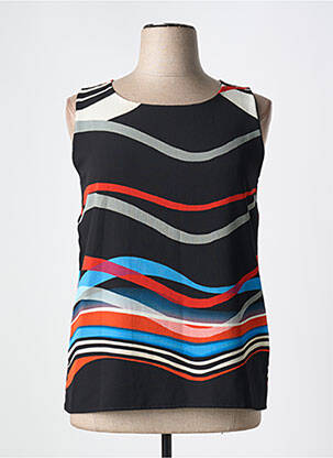 Top coupe cintrée sans manche noir TELMAIL femme