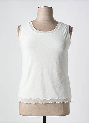 Top coupe cintrée sans manche beige TELMAIL femme