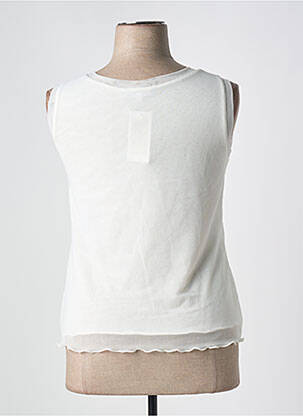 Top coupe cintrée sans manche beige TELMAIL femme