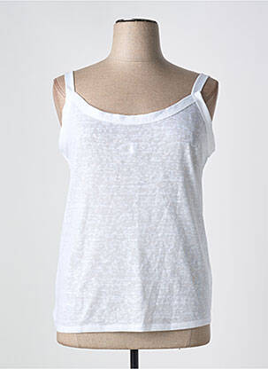 Top tissage jersey fines bretelles blanc MARBLE femme