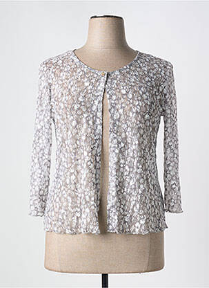 Gilet manches longues col rond gris TELMAIL femme
