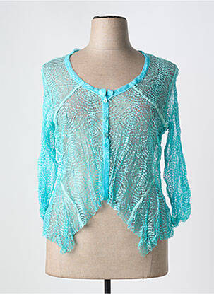 Gilet manches longues bleu FRED SABATIER pour femme