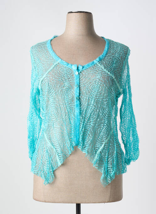 Gilet manches longues bleu FRED SABATIER pour femme