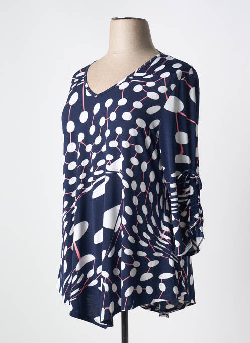 Tunique manches longues bleu MARBLE pour femme