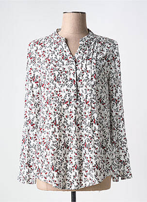 Chemisier imprimé fleurs manches longues blanc SEASON femme