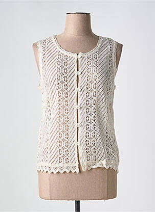 Gilet sans manche coupe cintrée blanc ISHWAR femme
