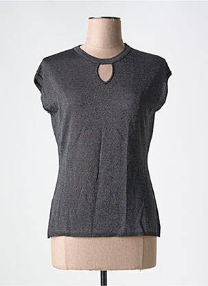 T-shirt stretch manches courtes gris SURKANA femme