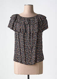 Top manches courtes manches courtes noir COULEURS DU TEMPS femme