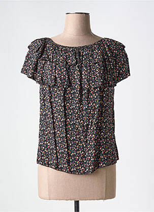 Top manches courtes manches courtes noir COULEURS DU TEMPS femme