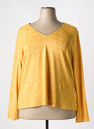 Pull coupe droite manches longues jaune FRED SABATIER femme
