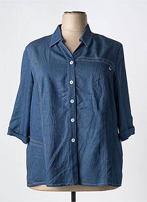 Chemisier coupe droite manches 3/4 bleu GUY DUBOUIS femme