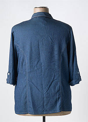 Chemisier coupe droite manches 3/4 bleu GUY DUBOUIS femme