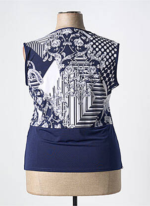 Top tissage crêpe sans manche bleu MARBLE femme