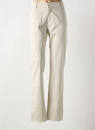 Pantalon slim tissage popeline taille normale beige COWEST femme