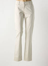 Pantalon slim tissage popeline taille normale beige COWEST femme