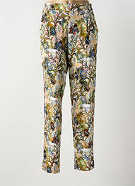 Pantalon droit tissage popeline taille normale vert CONCEPT K femme