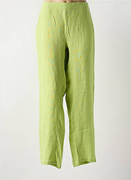 Pantalon droit tissage crêpe taille normale vert AGATHE & LOUISE femme