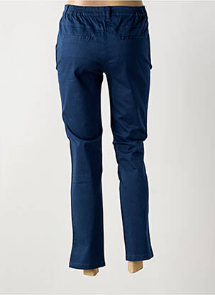 Pantalon chino tissage popeline taille normale bleu AGATHE & LOUISE femme