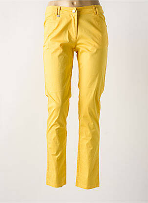 Pantalon slim tissage popeline taille normale jaune AGATHE & LOUISE femme