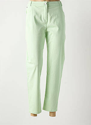 Pantalon 7/8 tissage popeline taille normale vert GUY DUBOUIS femme
